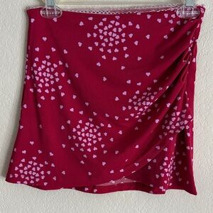 Urban Outfitters Red Skirt with Heart Design